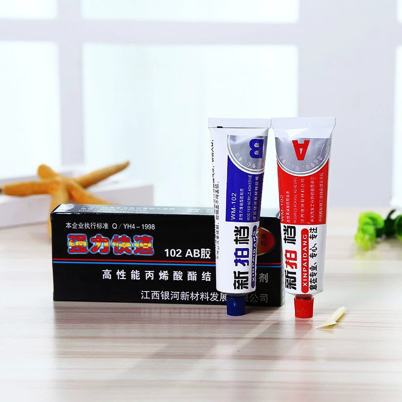 102 сильный клей акриловый клей AB оптом зеленый красный клей Высокая липкая металлическая эпоксидная смола производители оптом 80 г
