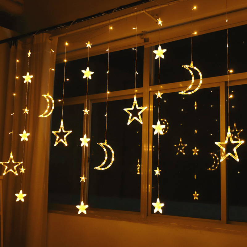 Lámpara de estrella LED, luz de color pequeña, luz intermitente, luz de cadena, gypsophila, dormitorio de celebridades de Internet, decoración de cortinas de habitación romántica