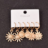 Retro fashionable earrings, set, accessory, European style, 3 pair, wholesale