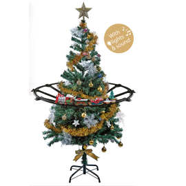 外贸电动圣诞火车 电动声光可悬挂圣诞树圣诞轨道车 圣诞礼品玩具