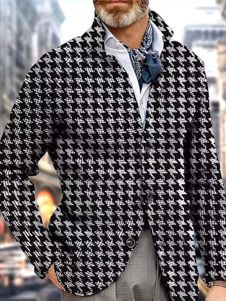 Nuevo comercio exterior transfronterizo primavera y otoño impresión digital reticular hombre traje casual traje casual chaqueta