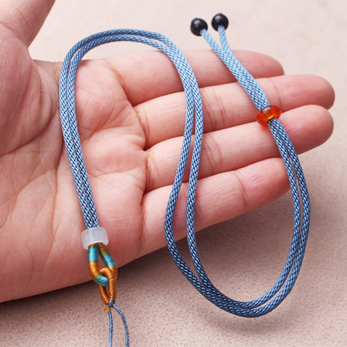 Fine style colorful hanging rope can be DIY jade Buddha Guanyin safety seal wear-resistant men and women's handmade winding line necklace rope wholesale 