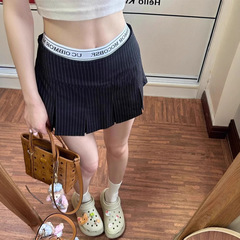 アメリカのレトロなストライプの小さい腰のスーツのスカートの女性の夏の修身はやせています。