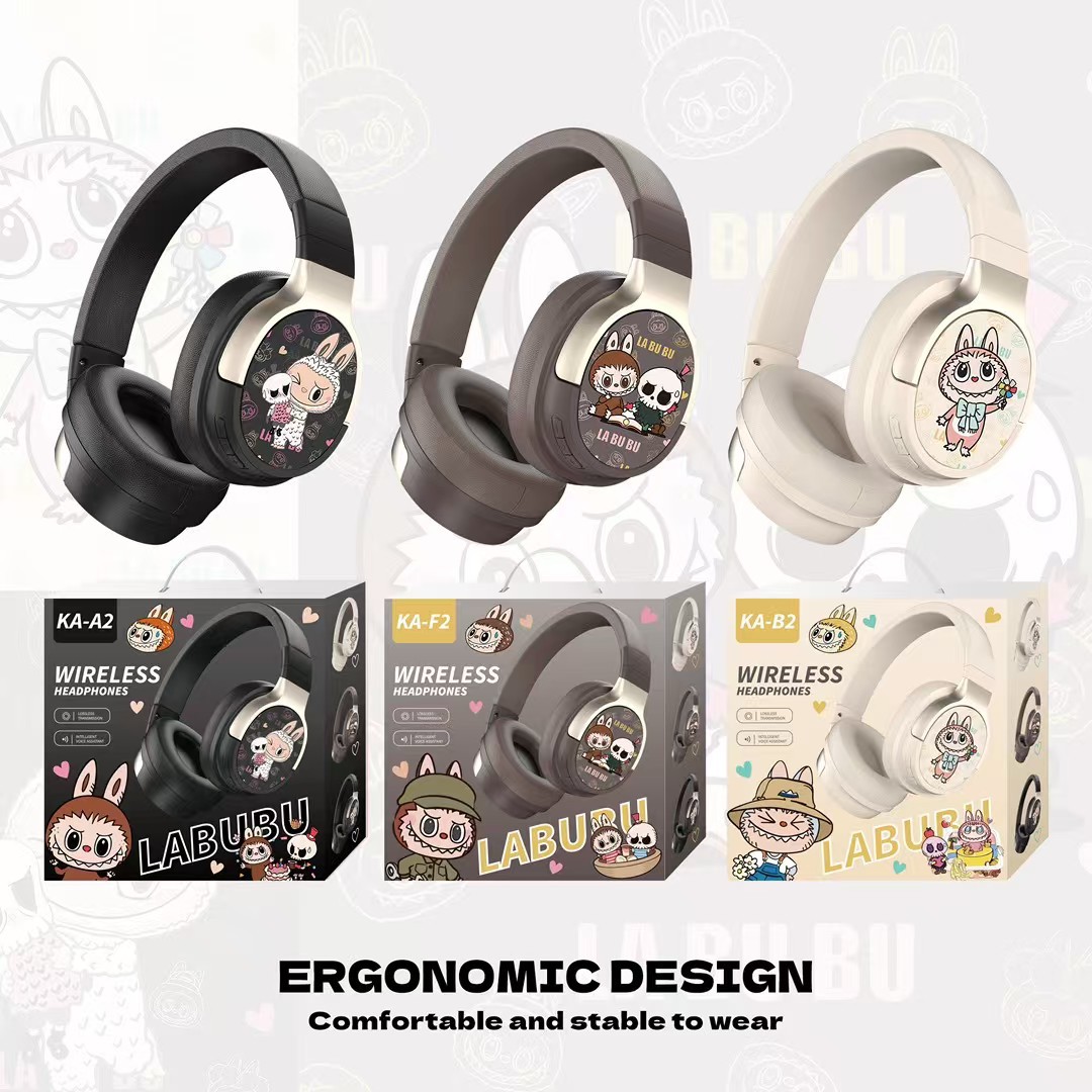 Comercio exterior nuevos auriculares inalámbricos bluetooth KA-A2 niños estudiantes creativos lindos auriculares inalámbricos de dibujos animados