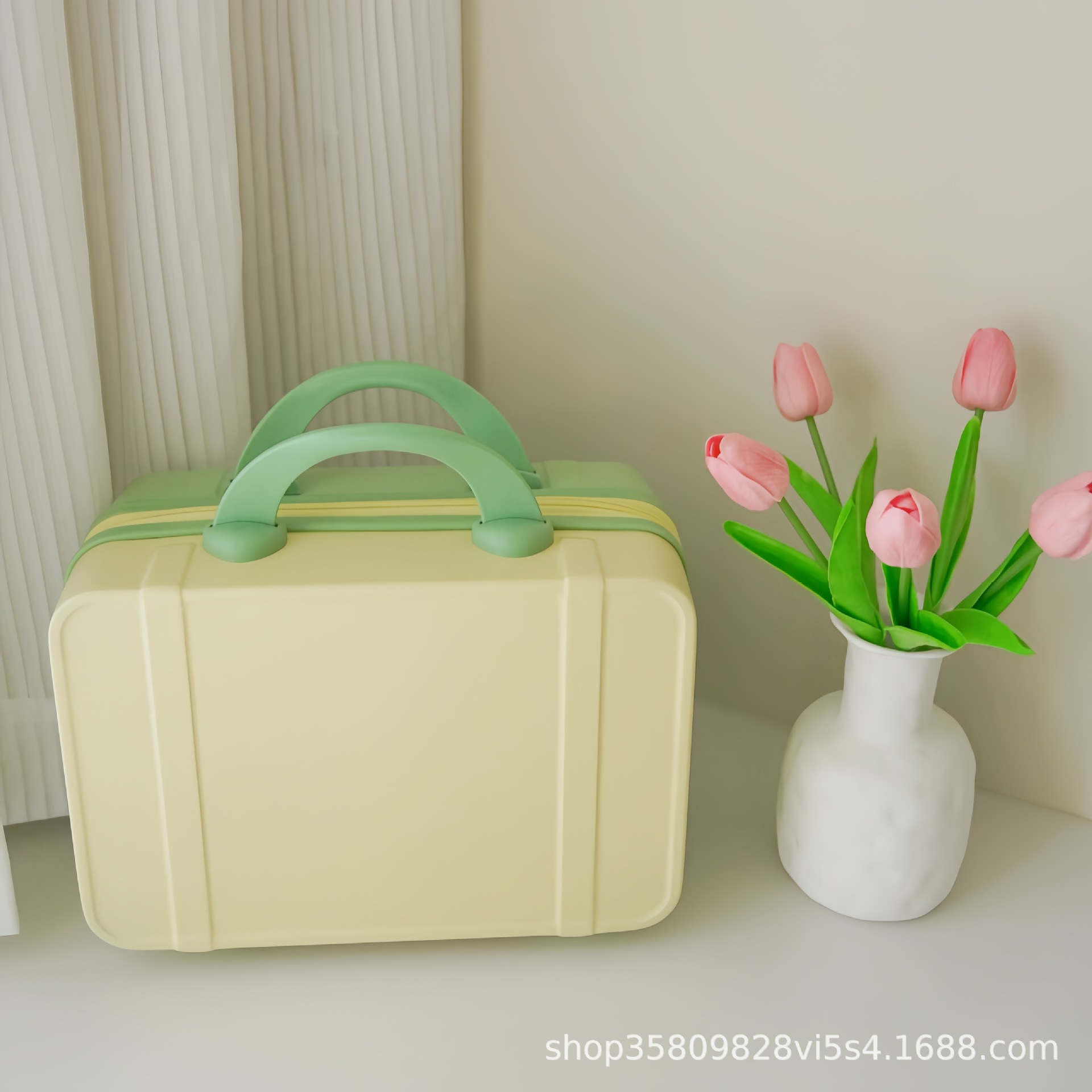 Mini maleta pequeña bolsa de cosméticos de 14 pulgadas, maleta de mujer de moda personalizada, equipaje ligero de corta distancia al por mayor