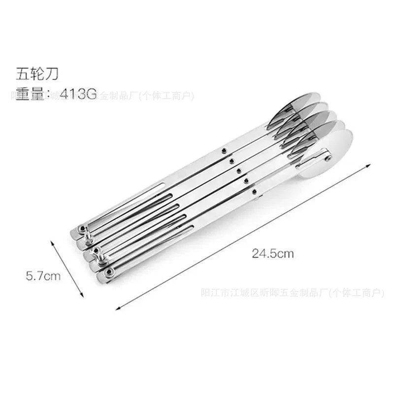 [不锈钢披萨滚轮刀可伸缩油条切多功能切面酥皮多轮油条切烘焙切刀]