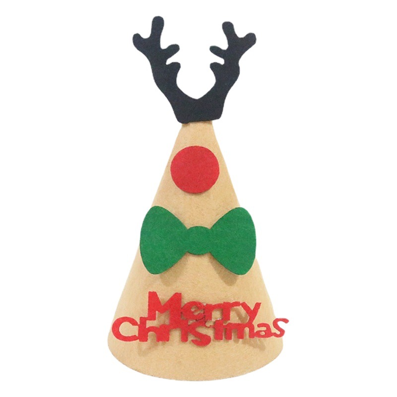 Sombreros de felt de Navidad al por mayor transfronterizos Sombreros de felt de Navidad para niños hechos a mano Sombreros de felt de dibujos animados DIY
