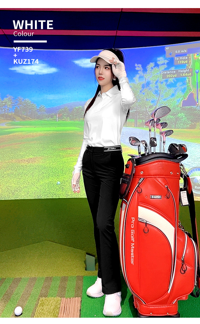 Áo thun dài tay golf nữ đàn hồi cao thoải mái — YF739 [vừa vặn liền mạch/thoải mái đàn hồi cao] áo màu đen, YF739 [vừa vặn liền mạch/thoải mái đàn hồi cao] áo màu trắng, YF739 [vừa vặn liền mạch/thoải mái đàn hồi cao] áo màu xanh nhạt chi tiết 12