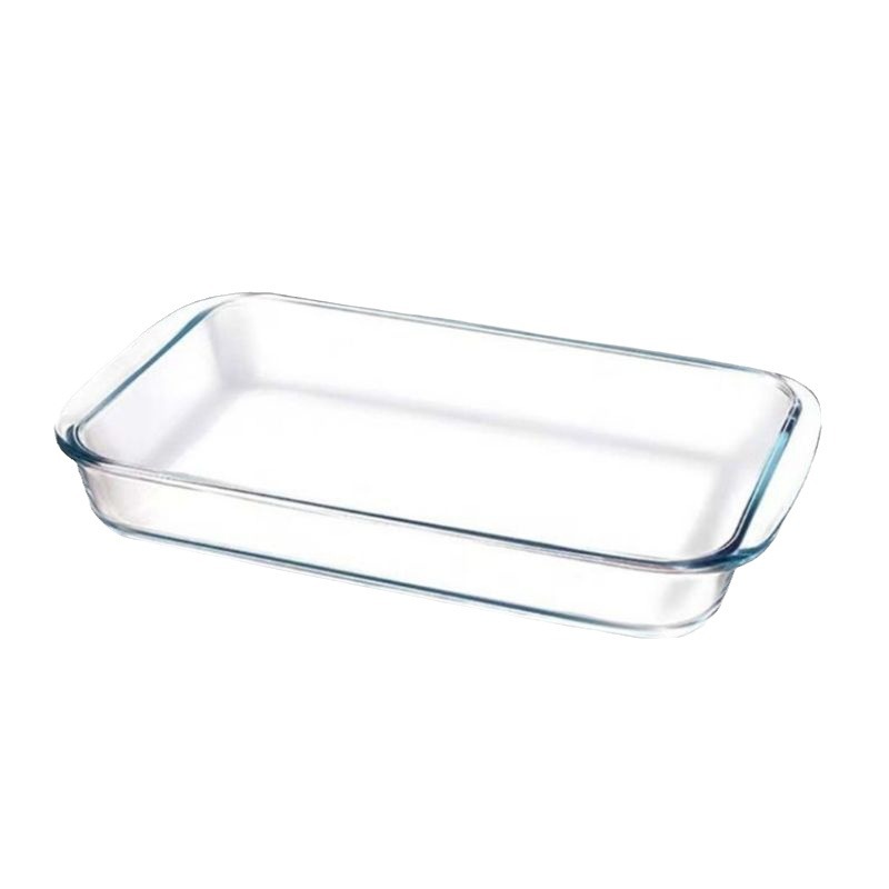 Placa de vidrio para hornear Placa de pescado hogar resistente a altas temperaturas horno de microondas barbacoa especial pescado al vapor placa rectangular de borosilicato