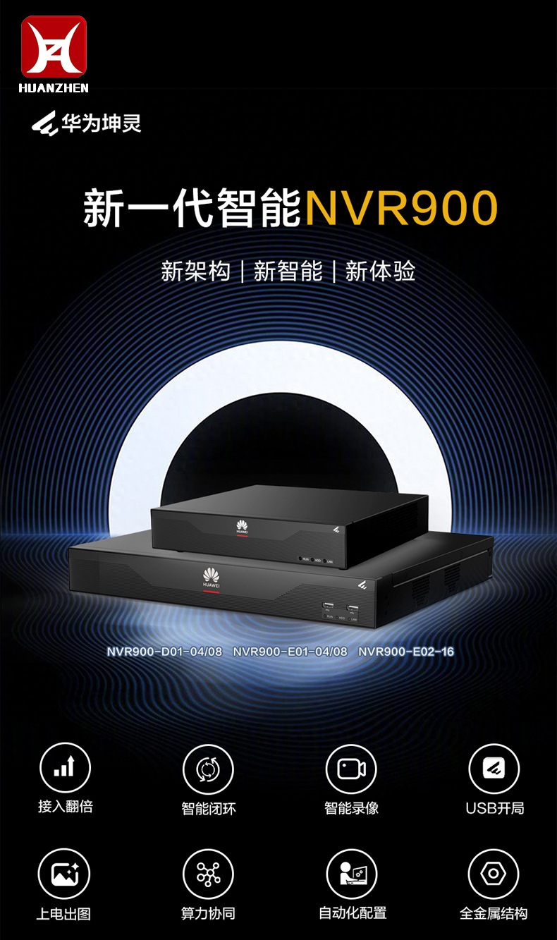 NVR900-E01-08 Ağ Video Kaydedici 1 Disk Yuvası 8 Kanal Giriş 64Mbps Video Giriş Bant Genişliği
