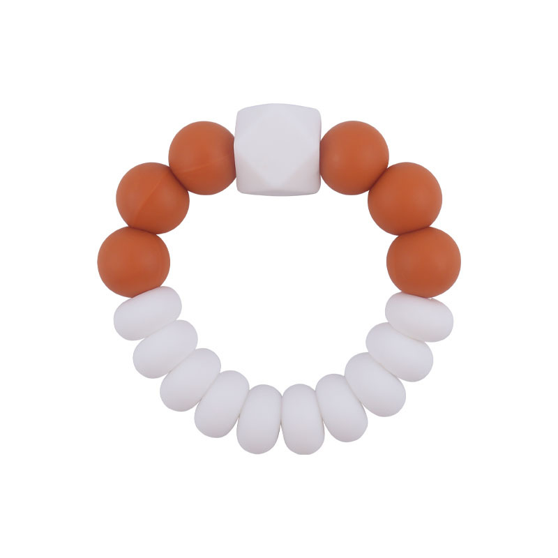 Nuevo bebé suministros de silicona mordedor DIY bebé octogonal Cuentas planas mordedura molar mordedor pulsera juguete