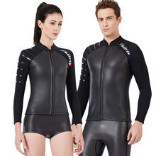 光皮潜水服男3MM高弹分体湿式潜水上衣女夹克加厚保暖冲浪水母服