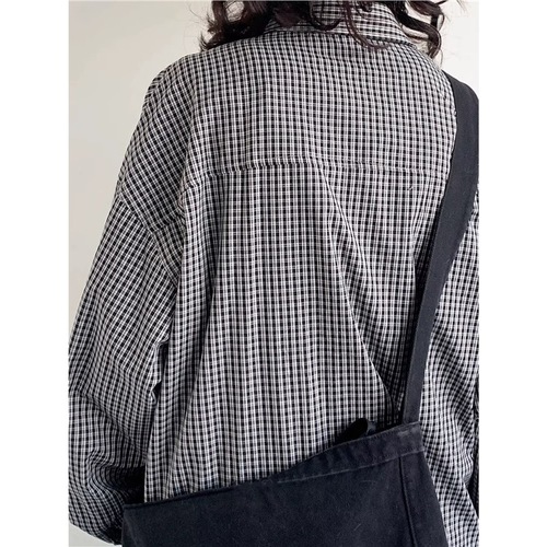 Vintage American Checkered Long-Sleeve Shirt for Men and Women, Summer Relaxed Style Loose Casual Couple's Checkered Shirt Jacket