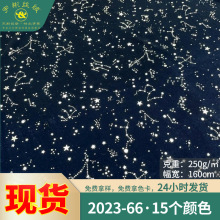 星空星座烫银丝绒面料 四面弹力亮闪闪舞台演出服工艺品烫银布料