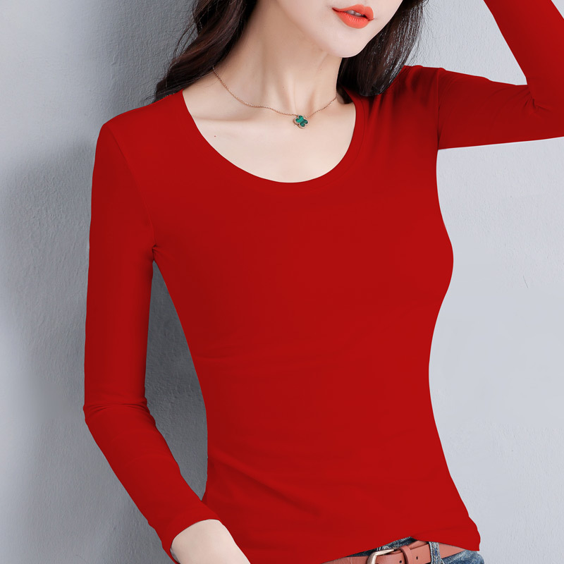 빅 레드 라운드넥 긴소매