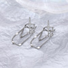 Long design fashionable ear clips, chain, earrings, city style, no pierced ears