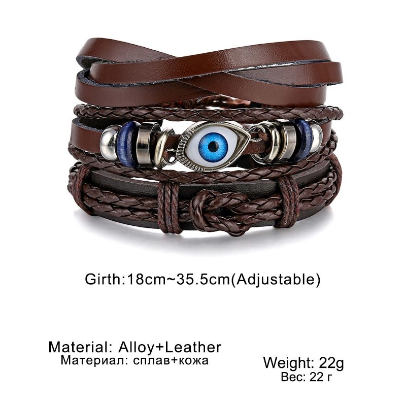 25g Weight Bracelets Classification Street Occasion Pu Leather Material Solid Color Pattern Unisex Gender Layered Design Ethnic Style Style Ethnic Style Solid Color Pu Leather Layered Unisex Bracelets 10