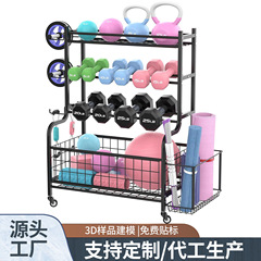 国境を越えたアマゾンのスポーツ用品収納棚ヨガマットバスケットボール置物ダンベルスポーツジム移動貯蔵物
