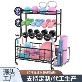 跨境体育用品收纳架瑜伽垫篮球置物哑铃运动健身储物支架
