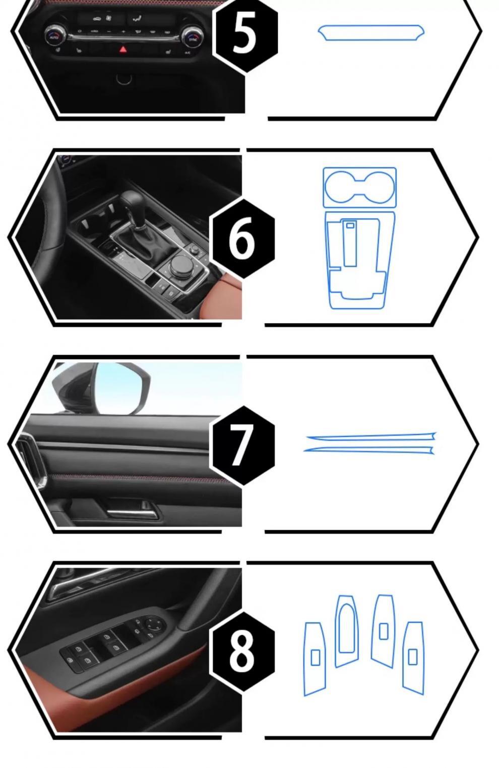 Suitable for 23-25 Mazda Cx-50 Interior Gear Protection Film Navigation Central Control Instrument Panel Cx5030
