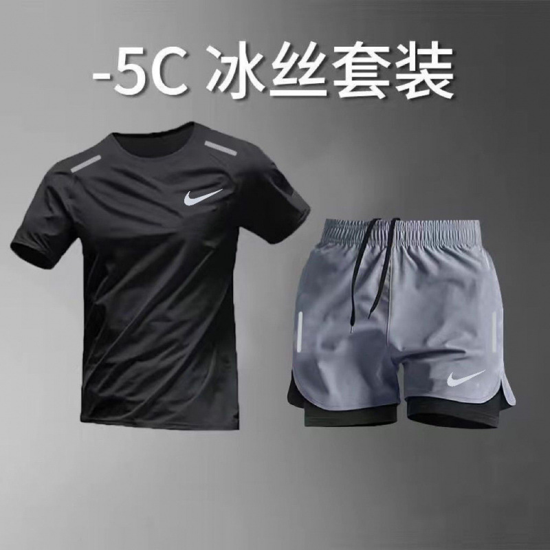 夏メンズ陸上トレーニングTシャツ半袖ショーツバスケットボールスーツ機器男性と女性のフィットネスランニングスポーツ速乾性|undefined