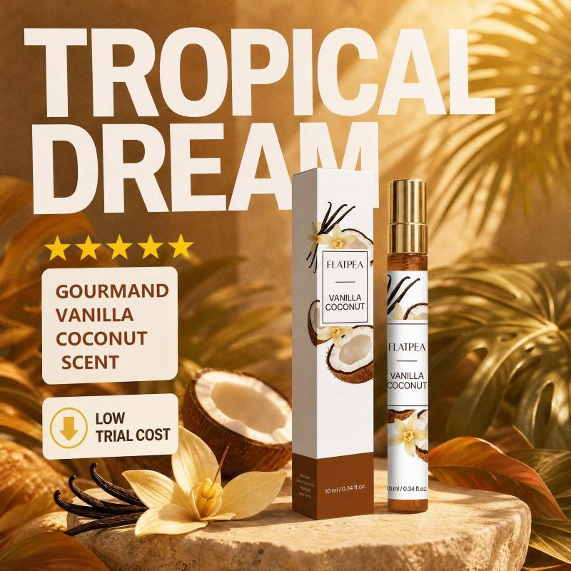 Cross-Border Light Coconut Vanilla Spray Perfume 10ml Long-Lasting Fragrance Perfume with Refreshing Fruity Scent to Soothe the Mood, in Stock