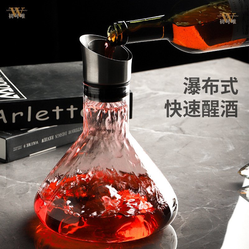 vidrio de cristal grueso vino tinto casa ligera de lujo de alto grado vino dispensador de vino extranjero vino dispensador de vino jar