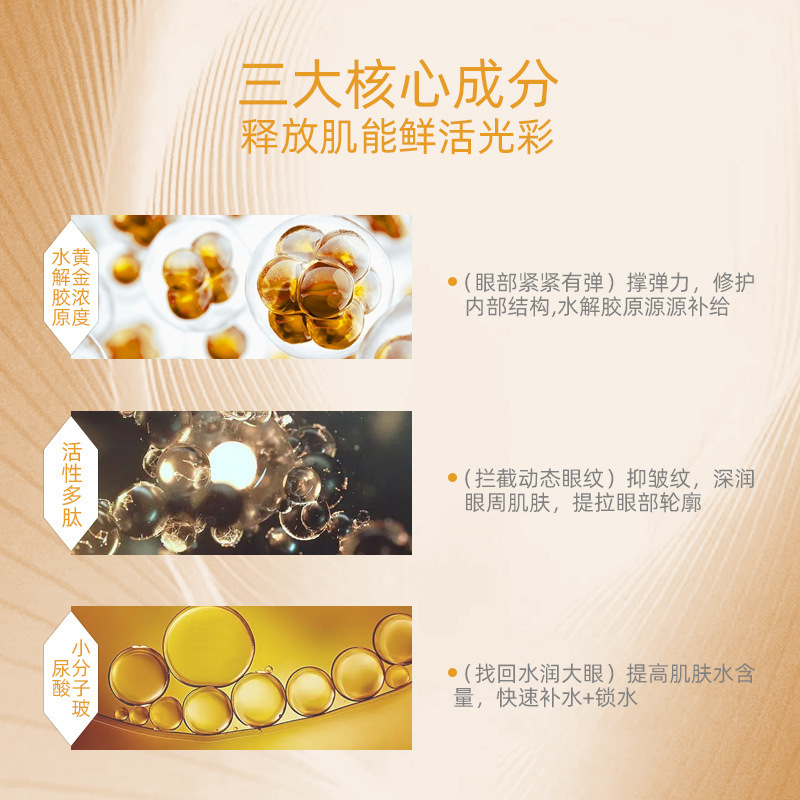 多肽活性胶原眼霜淡皱紧致淡纹滋润淡黑眼圈眼袋抗皱眼霜批发|undefined