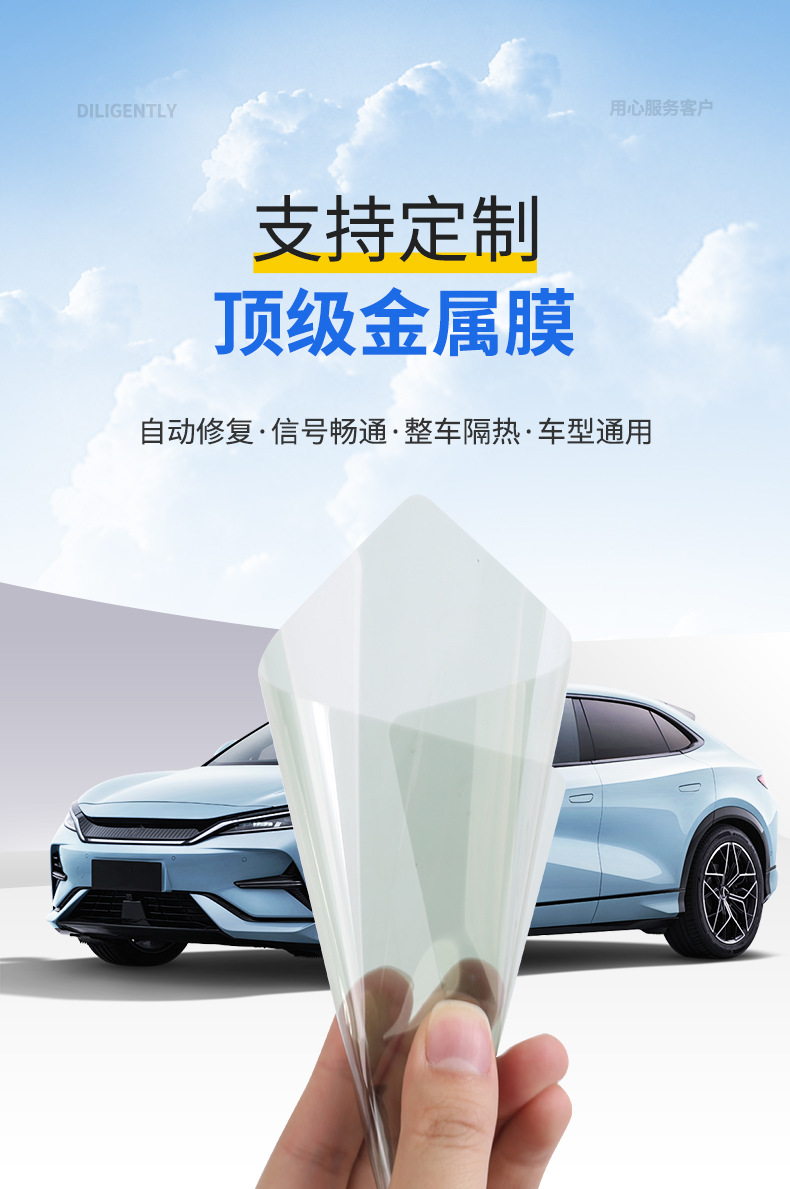 Three Silver Imperial Purple Car Metal Film Sunscreen Glass Film Solar Film for Car Windows and Vehicles