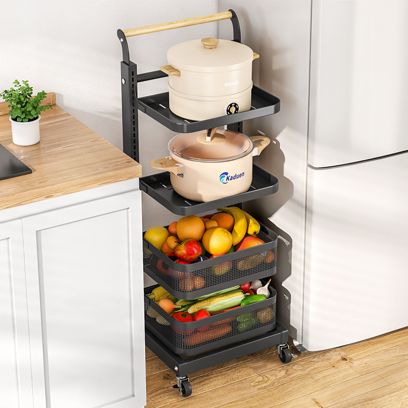 批發鍋架廚房置物架落地多層放鍋架子家用儲物菜籃子鍋具收納架置