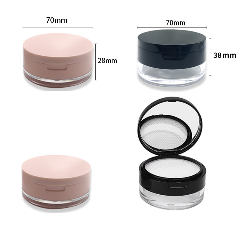 Materiales de embalaje para polvos sueltos en stock: caja dispensadora de polvo suelto ultrafina con tapa abatible y malla elástica grande, para 8g, 15g, 20g.