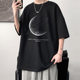 Summer New plus size Loose Short-sleeved T-shirt Men's Trendy Brand Round Neck Casual Half-sleeved T-shirt Top