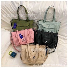 外贸帆布女包2025韩版时尚单肩包袋鼠新款休闲ins斜挎包手提包