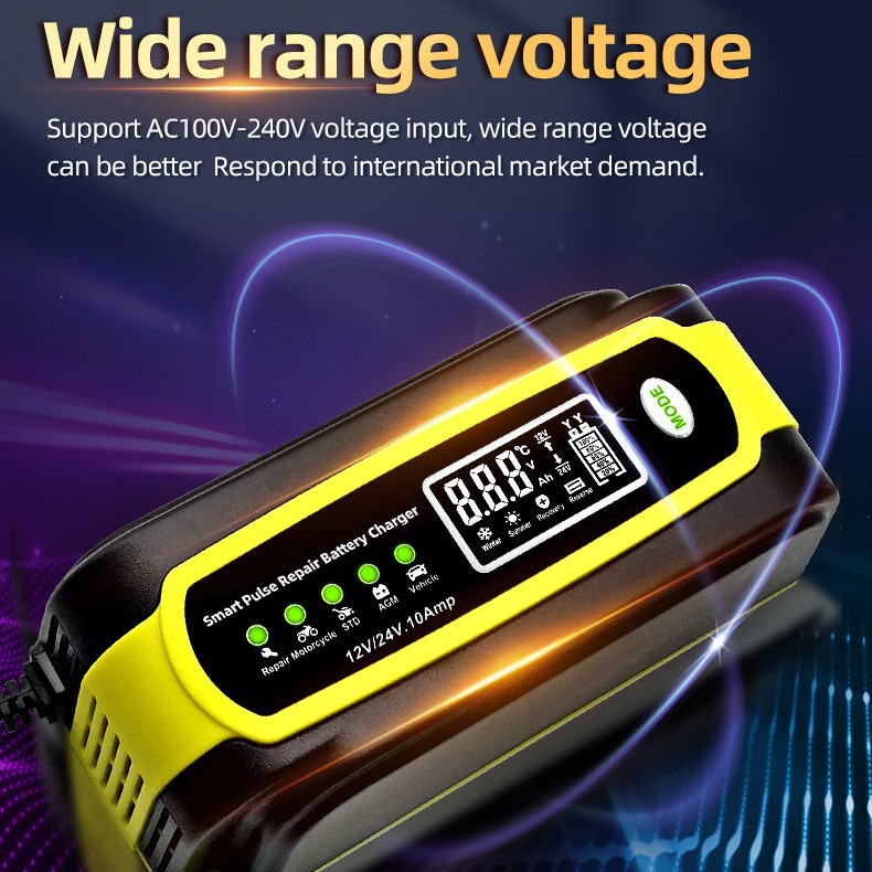 跨境电商 厂家直供 12v充电器 汽车电瓶充电器 12V10A 2 4V5A智能