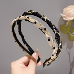 水鑽編織發箍女百搭外出頭箍2024新款髮飾高級感氣質頭飾壓發發卡