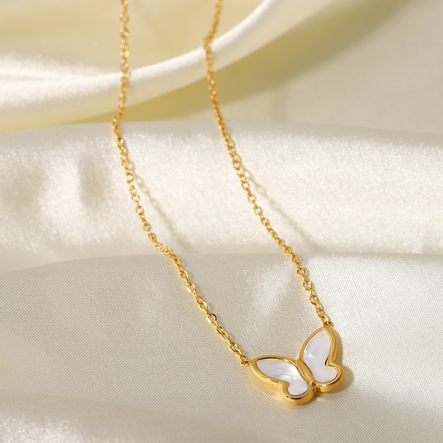 Sweet Butterfly Titanium Steel Plating Womenu0027S Earrings Necklace