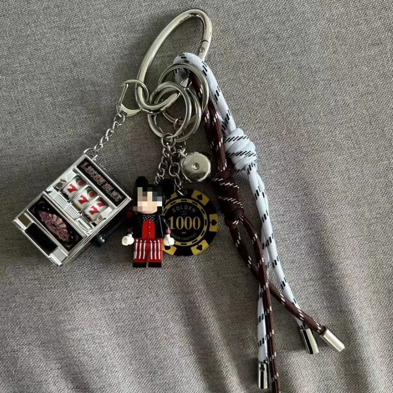 Handmade Baseball Keychain, woven strap handle, assorted cute pendants, 0.1 kg