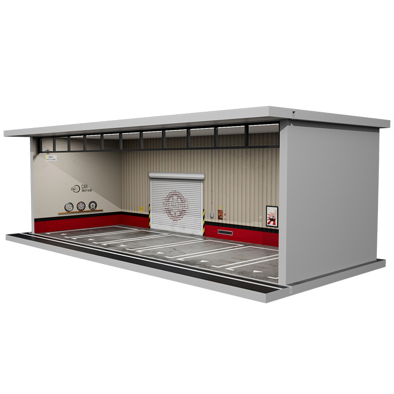 Estacionamiento modelo Escena 1:64 simulación aleación coche modelo juguete garaje almacenamiento a prueba de polvo adornos comercio exterior