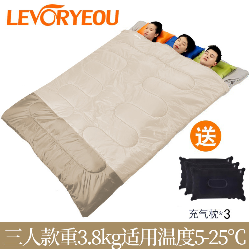 3 인용 침낭 3.8kg 베이지 3 베개