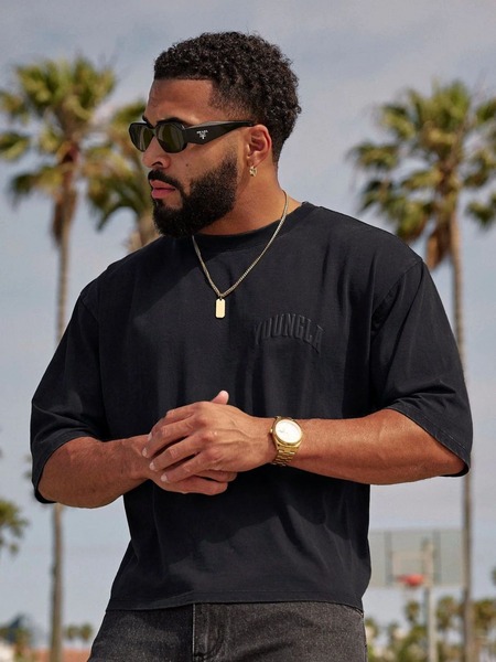 YOUNGLA Big cotton sports T-shirt for gym for leisure