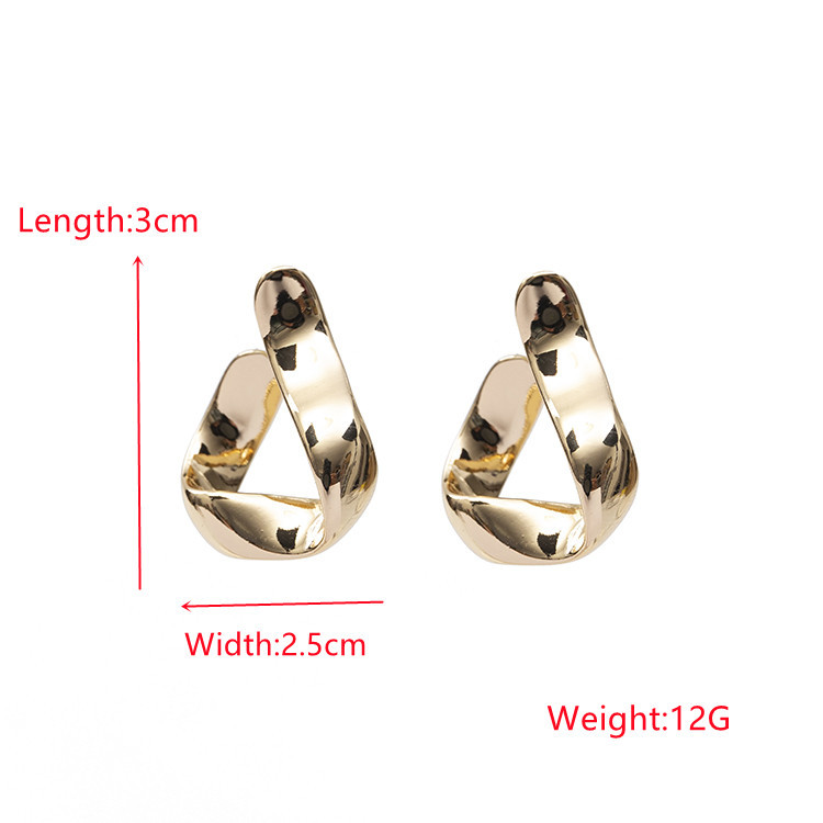 S925 Silver Needle Simple Irregular C-shaped Twisted Earrings display picture 1