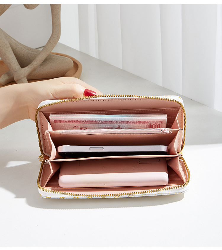 Neuer langer Reißverschluss für Damen, modische Vintage-Geldbörse mit mehreren Kartenfächern und Handytasche_voghion.com