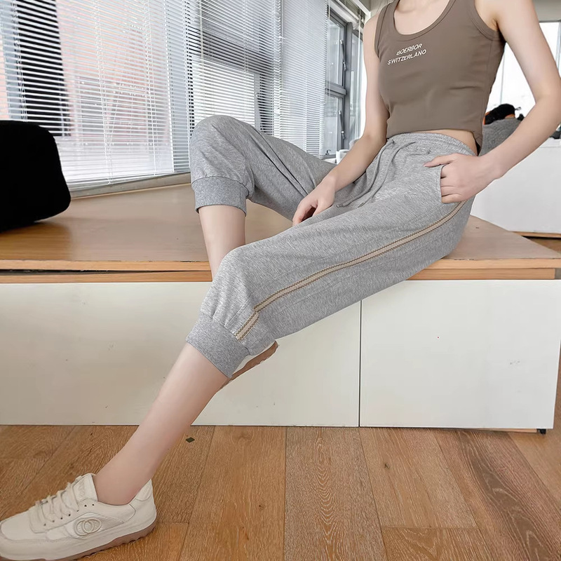 2026 Summer Thin Pure Cotton Cropped Pants for Women, Loose Casual Shorts, Korean Style Jogger Harem Pants 2026 Summer Thin Pure Cotton Cropped Pants for Women, Loose Casual Shorts, Korean Style Jogger Harem Pants