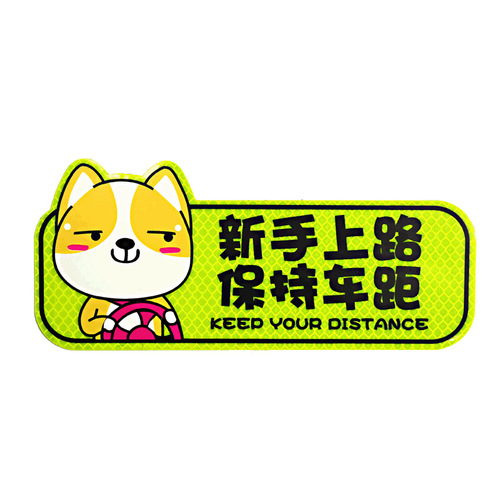 Internship period car sticker strong reflective magnetic suction new driver personality female driver car logo sticker decorative sticker wholesale