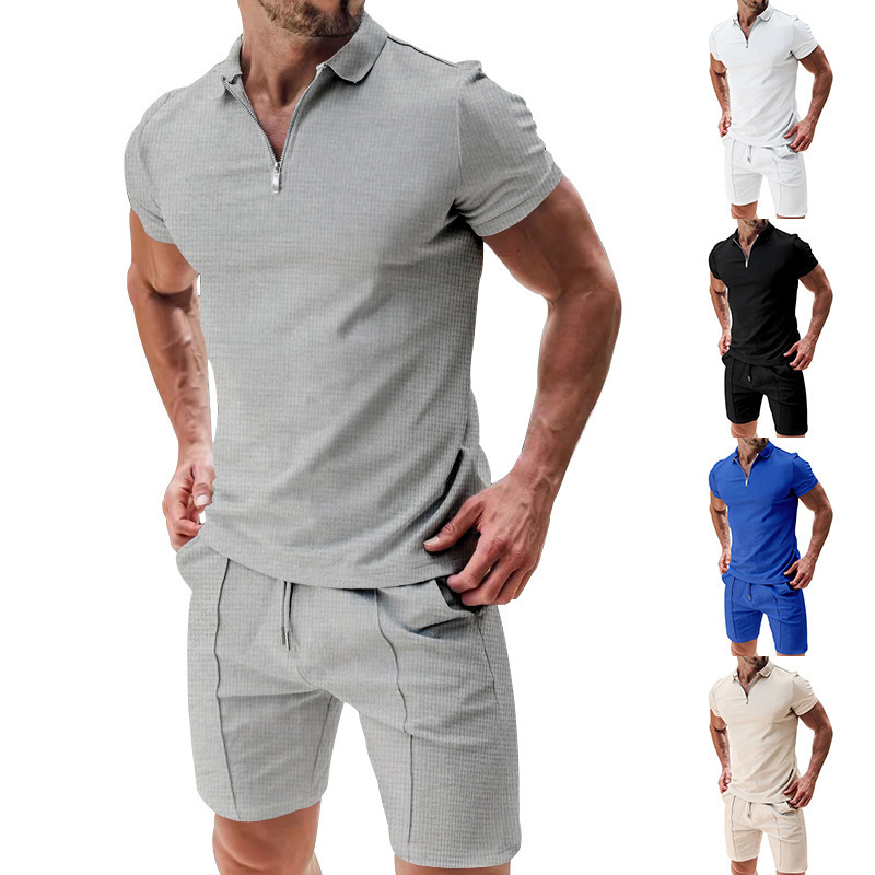 455g Weight Short Sleeve Sleeve Length Polyester Fabric Type Shorts Sets Sets Type 2 Pieces Set Quantity Casual, Daily, Sports Occasion Turndown Neckline Regular Fit Fit Type Solid Color Pattern Summer Season Men's Gender Basic Style Men's Solid Color Basic Turndown Short Sleeve Regular Fit Men's Sets 13