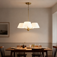 美式轻奢吊灯简约后现代卧室客房餐厅布艺吊灯极简北欧咖啡厅灯具