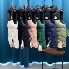 男性と女性のカップル向けのクロスボーダー高バージョン北家刺繍ダウンコットン、厚くて暖かく多用途な秋冬ベスト
