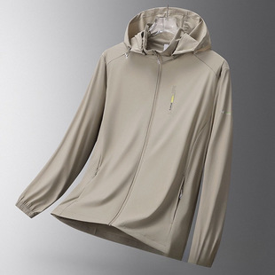 Cross-Border 2025 Sun Protection Clothing Men's Elastic Windbreaker Anti-Uv Breathable Skin-Friendly Skin Clothing Mountaineering Hiking Fishing Protection