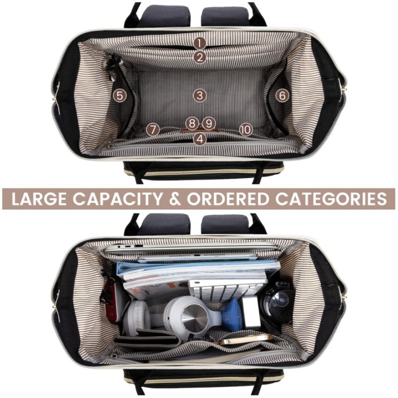 Nueva mochila de computadora portátil para mujeres 15.6 pulgadas con puerto USB Mochila educadora de gran capacidad