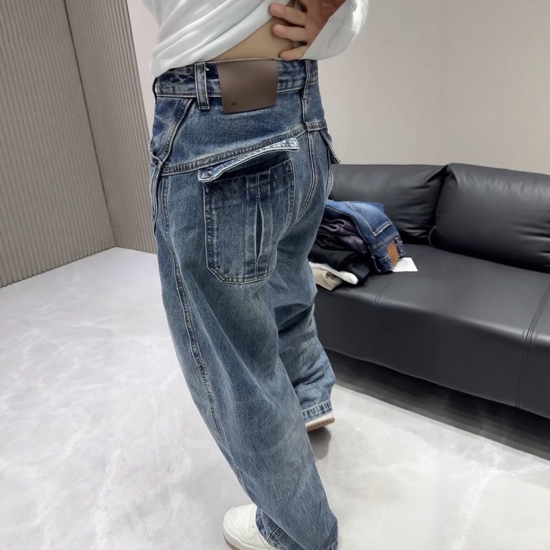大码弯刀阔腿牛仔裤女秋冬2025新款梨型身材胖mm显瘦宽松直筒裤子|undefined